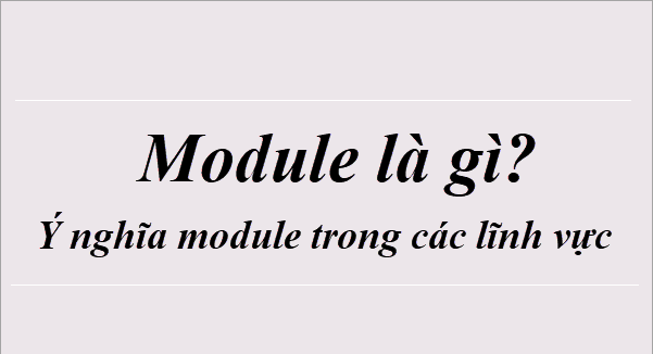 Module là gì? Module và những lĩnh vực khác nhau Module là gì? Module và những lĩnh vực khác nhau
