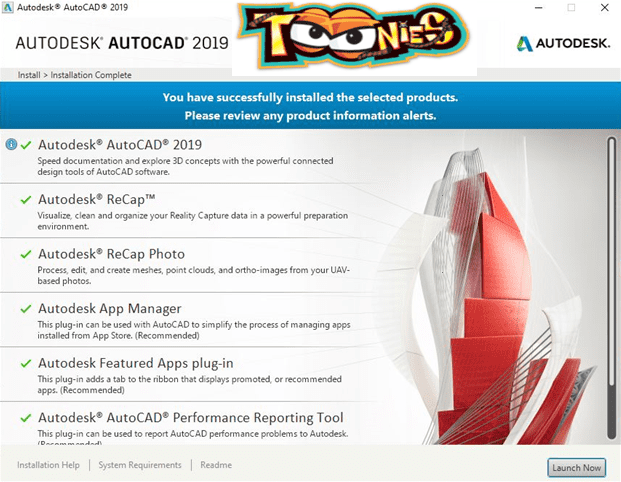 Hướng Dẫn Download Autocad 2019 Full Crack-Link không lỗi kết thúc cài đặt autocad 2019 nhấn launch Now