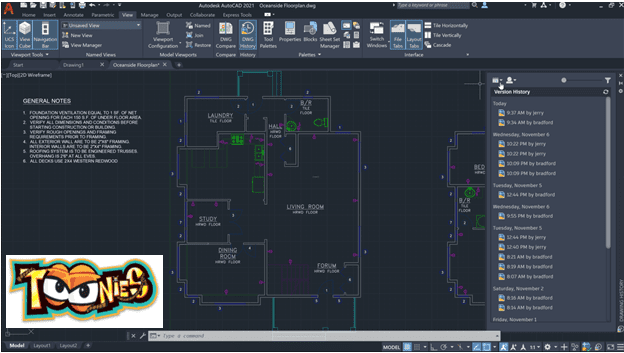 Hướng dẫn cài đặt AutoCad 2021 Full Vĩnh Viễn-Link không lỗi AutoCAD 2021 tính năng Drawing History
