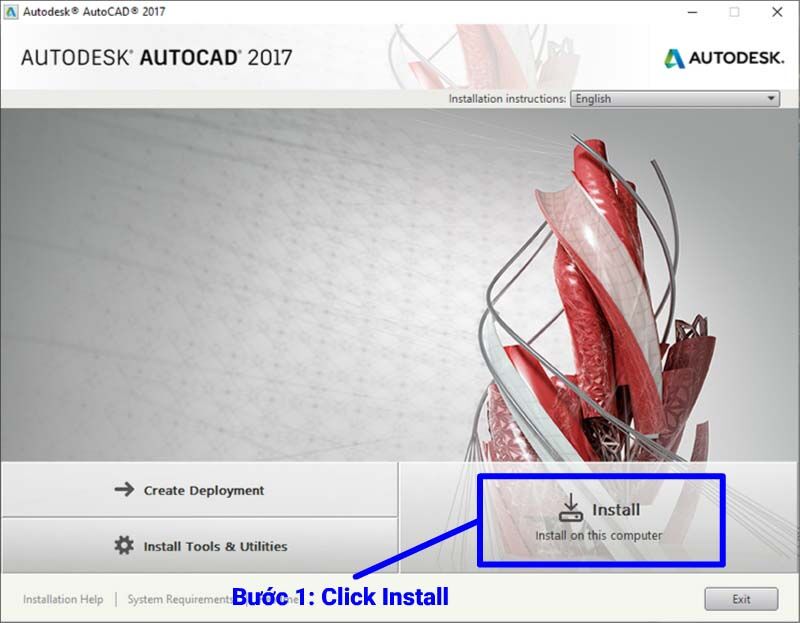 Hướng Dẫn Download Autocad 2017 64 bit full crack miễn phí click vào Install on this computer